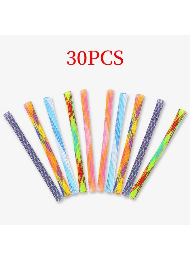 WishLotus - WishLotus Cat Toys, 30pcs Interactive Cat Toy Colorful Cat Stick Toy Telescopic Cat Mesh Pole Cat Jumping Toy Flexible & Shapeable Cat Spring Tube Kitten Chew Toys to Kill Time and Keep Fit (30pcs) - Image 1