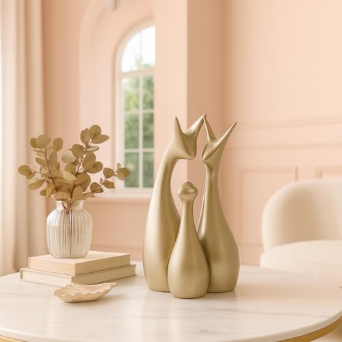 SRJANA Metallic Laurel Green Home Decor Lucky Deer Family Figurine (Set of 3, Laurel Green) - Image 2