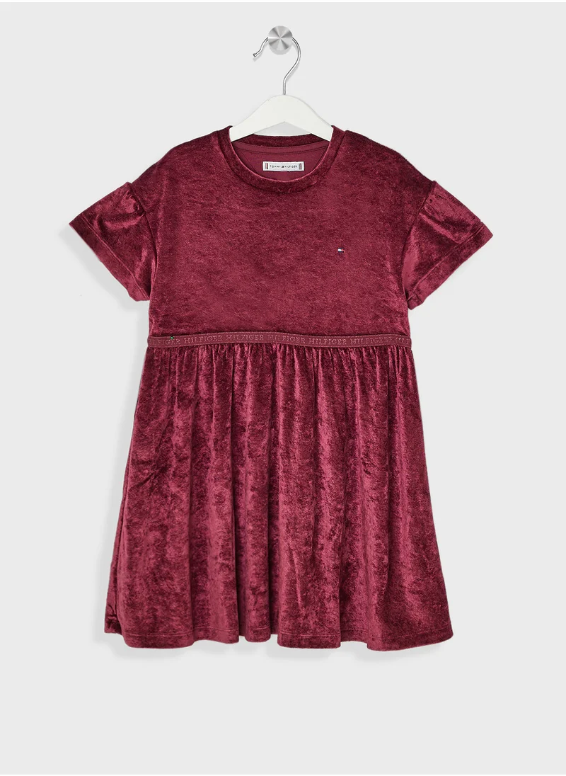 تومي هيلفيغر Kids Velour  Midi Dress
