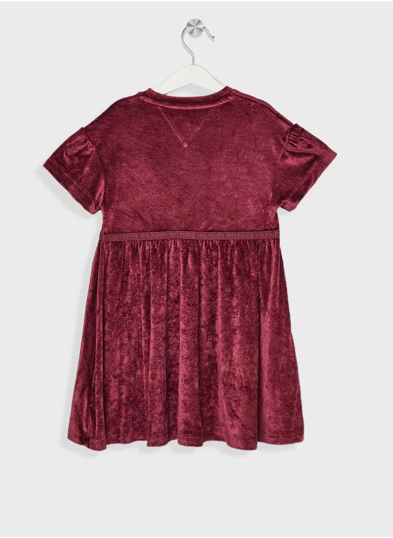 تومي هيلفيغر Kids Velour  Midi Dress