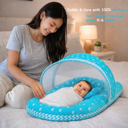 Infantbond by fareto Newborn Baby Bedding Essentials | Daily Needs Items | Hopsital kit Ready Combo | Baby Products All (Pack of 32) (0-6months)(Blue Crown) - Image 4