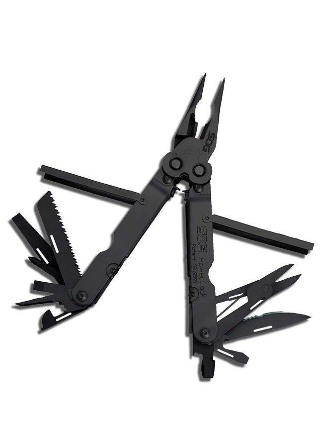SOG أداة متعددة PowerLock - تقنية الرفع المركب مع جهاز تقليم EOD، هيكل من الفولاذ المقاوم للصدأ 420، 18 أداة خفيفة الوزن متخصصة (B61N-CP)، أسود - Image 1