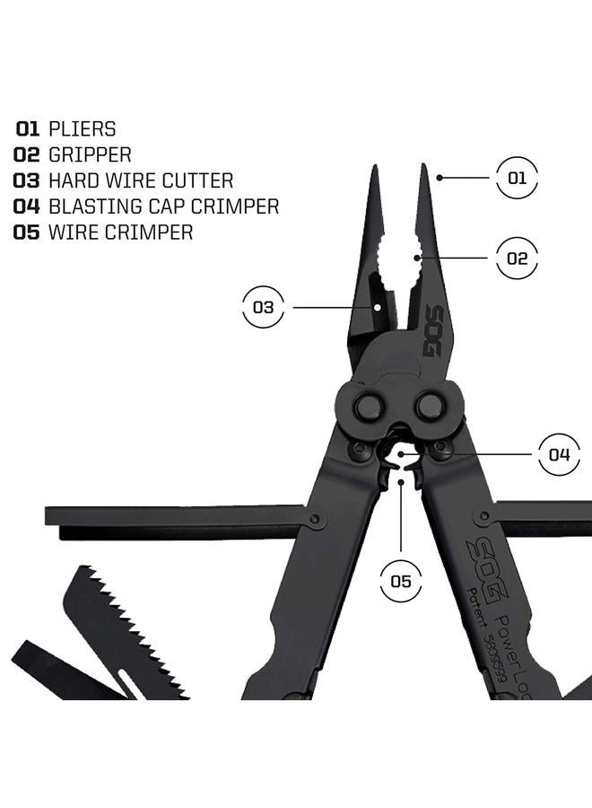 SOG أداة متعددة PowerLock - تقنية الرفع المركب مع جهاز تقليم EOD، هيكل من الفولاذ المقاوم للصدأ 420، 18 أداة خفيفة الوزن متخصصة (B61N-CP)، أسود - Image 4