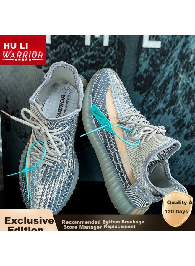 Pull Back Warrior Men's Coconut Shoes Men's Summer Breathable Running Shoes Trendy Mesh Shoes Men Grey Exclusive Edition Size 40 - Image 1