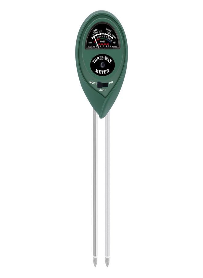 Generic Soil pH Meter 3-in-1 Soil Tester with Light pH Meter Gardening Tool for Farm Lawn Indoor Outdoor No Battery Needed Dark Green  - Image 1