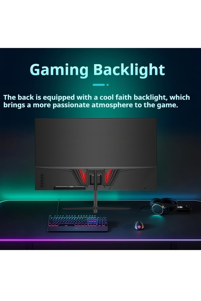 فلاشهوك شاشة ألعاب منحنية QHD مقاس 27 بوصة مع مكبرات صوت، شاشة كمبيوتر 2K 180 هرتز/144 هرتز QHD 2560x1440p، شاشة كمبيوتر بدون إطار 1800R مع إضاءة خلفية LED، وتقنية FreeSync وEye-Care، قابلة للتثبيت على الحائط، DP، منفذ HDMI - Image 4