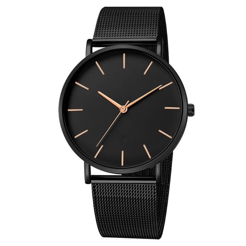 Y&D Foreign Trade European American Simple Fashion Men's Watch Stainless Steel Mesh Band Quartz Watch 40mm - Image 2
