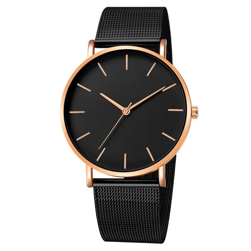 Y&D Foreign Trade European American Simple Fashion Men's Watch Stainless Steel Mesh Band Quartz Watch 40mm - Image 3