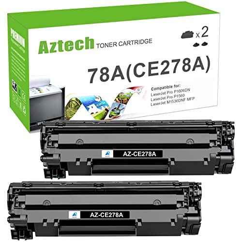 Aztech Compatible for HP 78A Toner Cartridge Replacement for CE278A Replacement for HP Laserjet P1606dn 1536dnf 1606dn MFP M1536dnf P1606 M1536 P1560 P1566 Toner Printer Ink (Black, 2-Pack) - Image 1