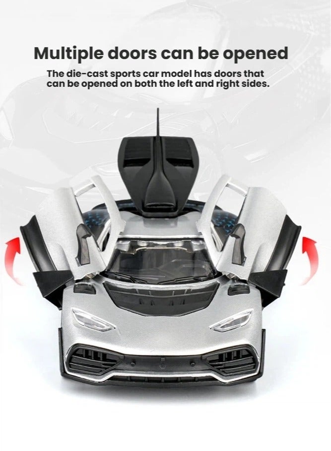 1:32 Mercedes-AMG ONE Diecast Alloy Model Car with Pull Back Function Working Lights Collectible Toy Car - Image 3