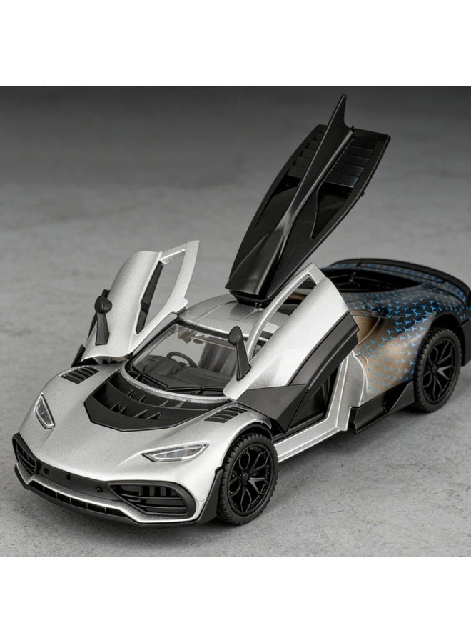 1:32 Mercedes-AMG ONE Diecast Alloy Model Car with Pull Back Function Working Lights Collectible Toy Car - Image 1