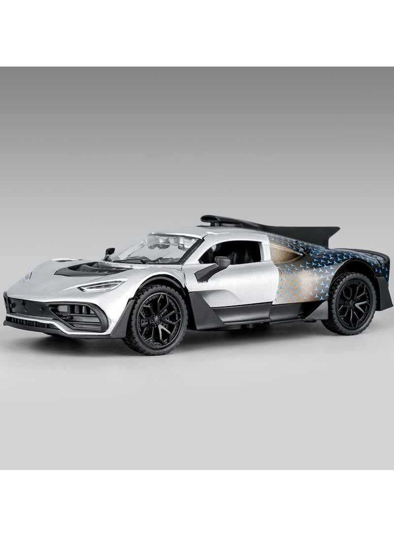 1:32 Mercedes-AMG ONE Diecast Alloy Model Car with Pull Back Function Working Lights Collectible Toy Car - Image 2