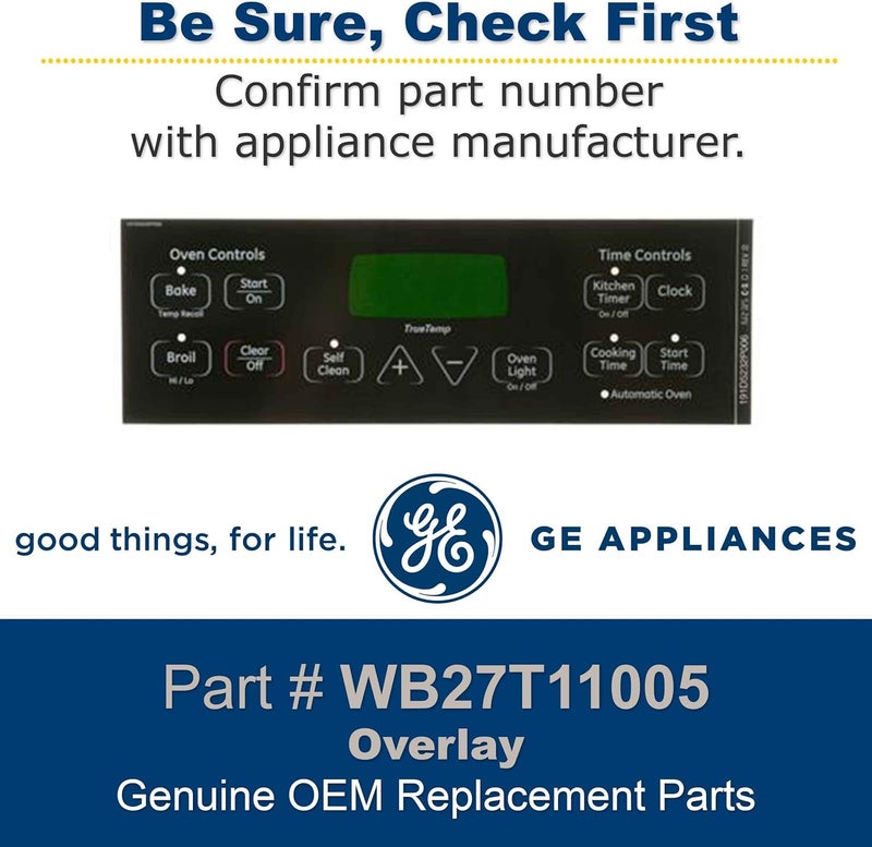جي إي جنرال إلكتريك WB27T11005 غطاء موقد/فرن/فرن، أسود - Image 2