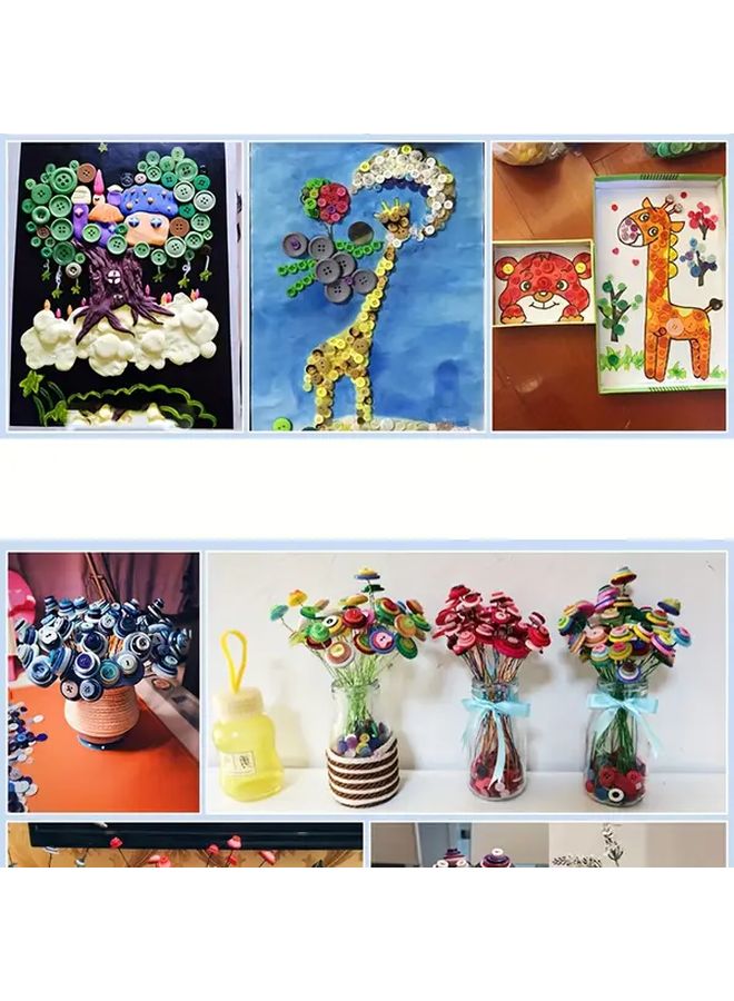 خرز خشبي بأحجام وأزرار مختلطة 27 لونًا ثقوب مستديرة إمدادات حرف المجوهرات DIY - Image 4