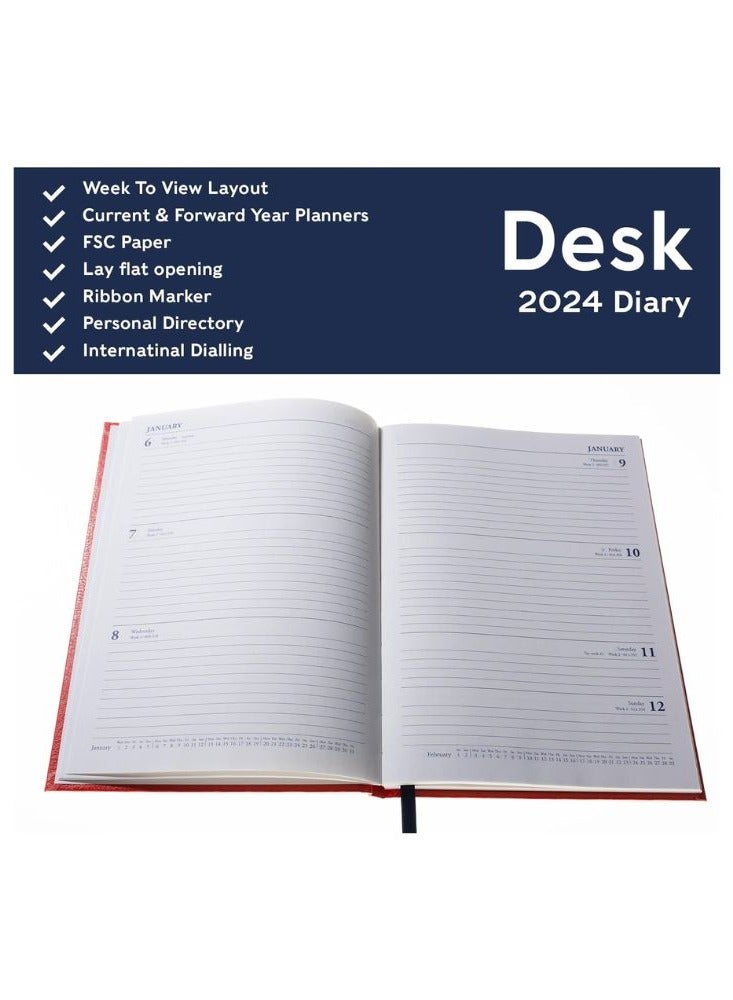 Collins Collins Standard Desk 2024 Diary A5 Week to View Business Diary - Business Planner and Organiser - January to December 2024 Diary - Weekly - Blue - 35.60-24  - Image 3