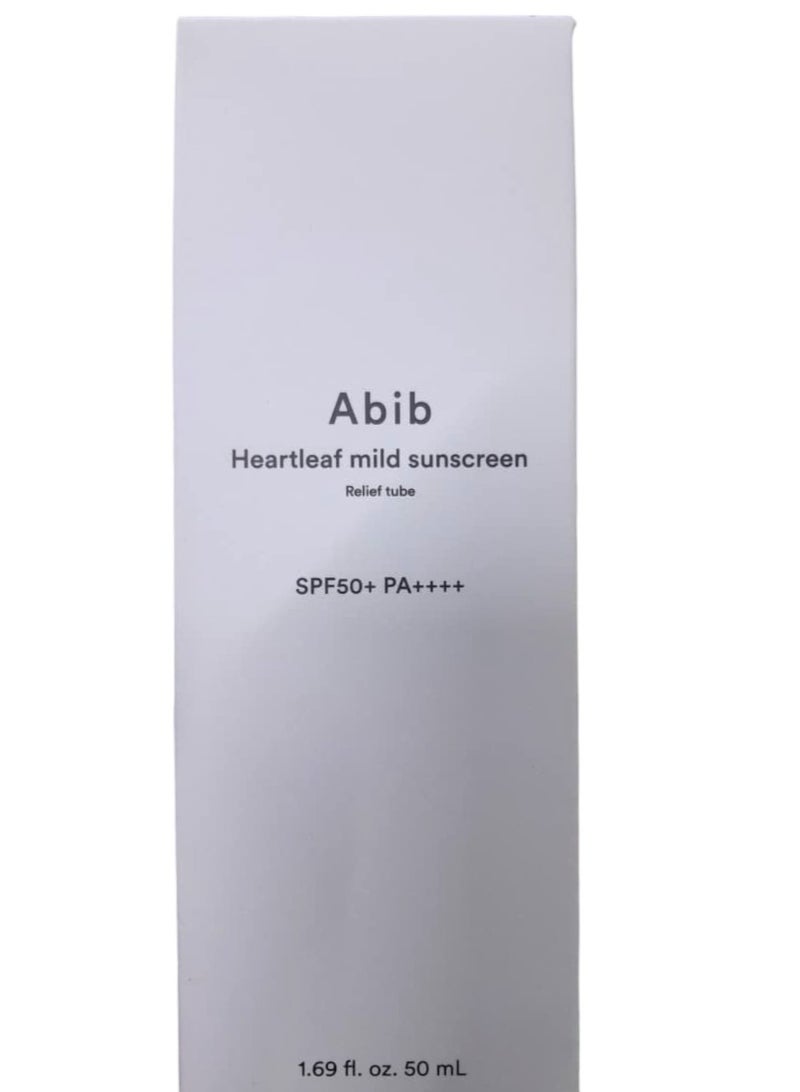 abib Heartleaf Mild Sunscreen Relief Tube - 50ml - Image 1