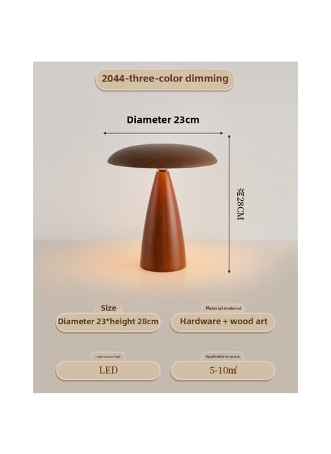 Medieval Style Table Lamp Scandinavian Retro Style Creative Stylish Solid Wood Bedside Table Lamp Desk Atmosphere Decorative Night Light-Specifications:Type C  Three-color Light