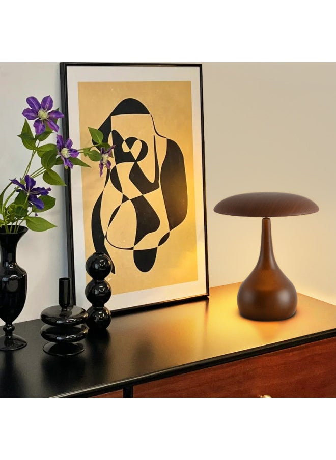 Generic - Medieval Style Table Lamp Scandinavian Retro Style Creative Stylish Solid Wood Bedside Table Lamp Desk Atmosphere Decorative Night Light-Specifications:Type C  Three-color Light - Image 1