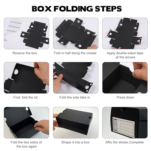 Foxtell 24 Pack Mini Sneaker Boxes for Party Favors 6.1 x 3.9 x 2.6 Inch Mini Shoe Gifts Boxes for Candies Cookies Snacks Sports Small Gift Case with Label for Wedding, Holiday, Birthday Party Favor (Black) - Image 3