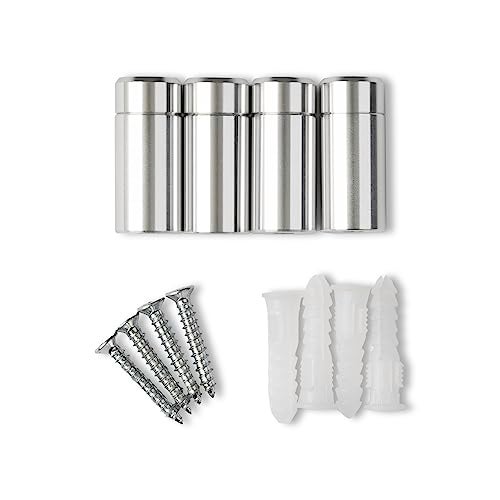 Wexel Art 1" Silver Stainless Steel Mounting Hardware for Acrylic Floating Frames (Pack of 4) - Image 1