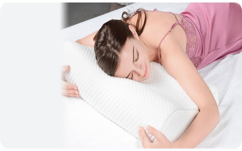 Araami Cervical Contour Memory Foam Pillow for Sleeping,Orthopedic Pillow for Neck Pain, Support for Back,Stomach,Side Sleepers, with Breathable Zip Cover (Big White) (21 X 13.75 X 4 INCH) - Image 3
