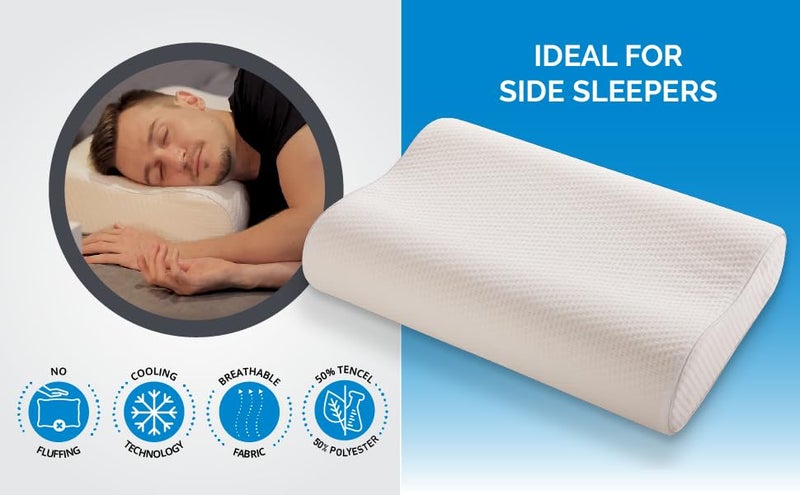 Araami Cervical Contour Memory Foam Pillow for Sleeping,Orthopedic Pillow for Neck Pain, Support for Back,Stomach,Side Sleepers, with Breathable Zip Cover (Big White) (21 X 13.75 X 4 INCH) - Image 5