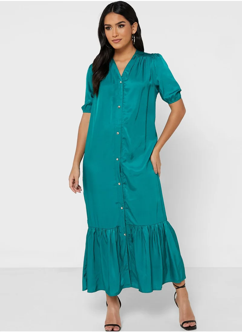 DOROTHY PERKINS Tiered Hem Button Down Dress