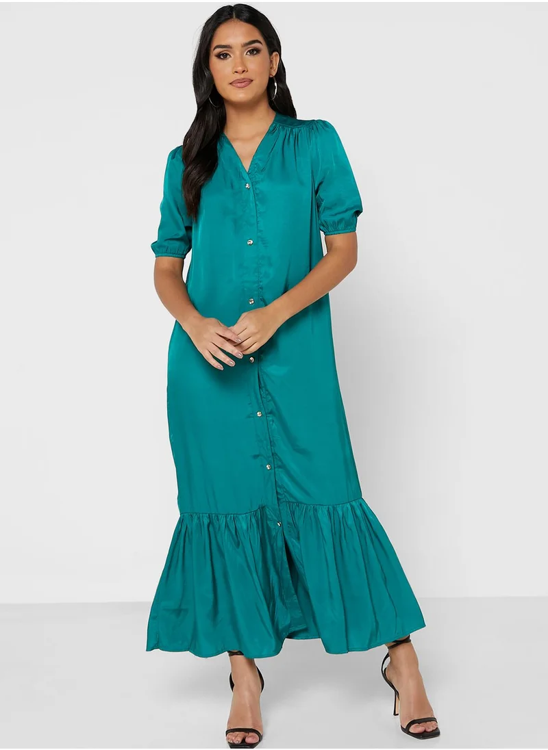 DOROTHY PERKINS Tiered Hem Button Down Dress