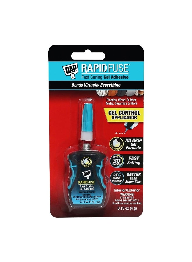 Dap Rapid Fuse Fast Caring Gel Adhesive with Control Applicator Clear 0.13oz RF00179