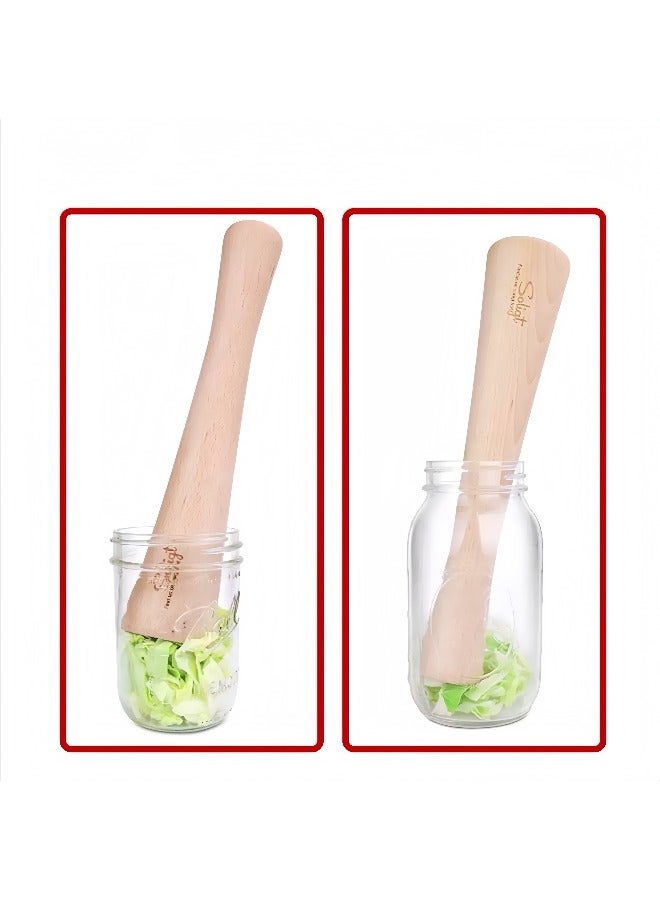 Wooden Pestle Hardwood Grinding Pestle Food Grinding Stick Spice Grinder Tool Kitchen Gadget for Bartender and Home Use, German Imported Beech Wood - Image 1
