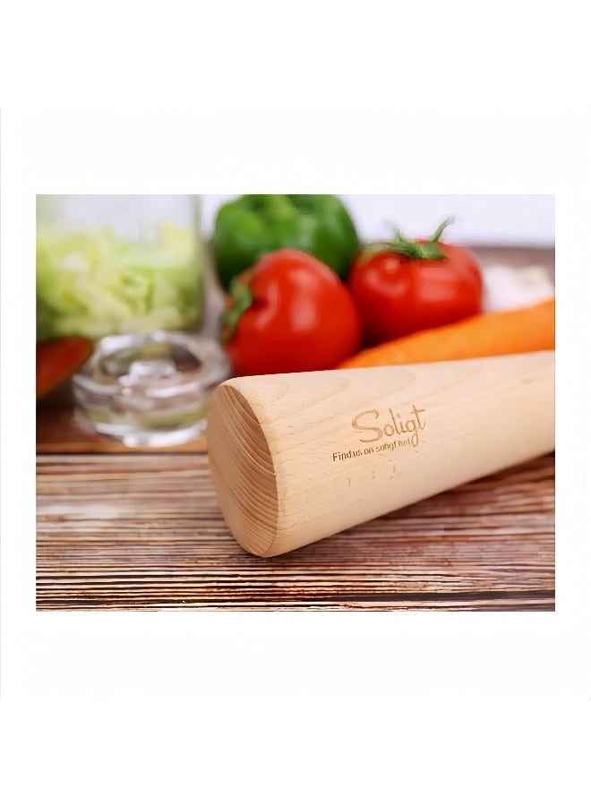 Wooden Pestle Hardwood Grinding Pestle Food Grinding Stick Spice Grinder Tool Kitchen Gadget for Bartender and Home Use, German Imported Beech Wood - Image 2