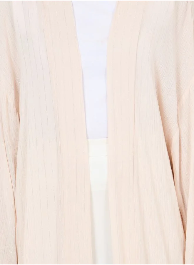 Styli Oversized Lurex Striped Drop Shoulder Midi Kimono