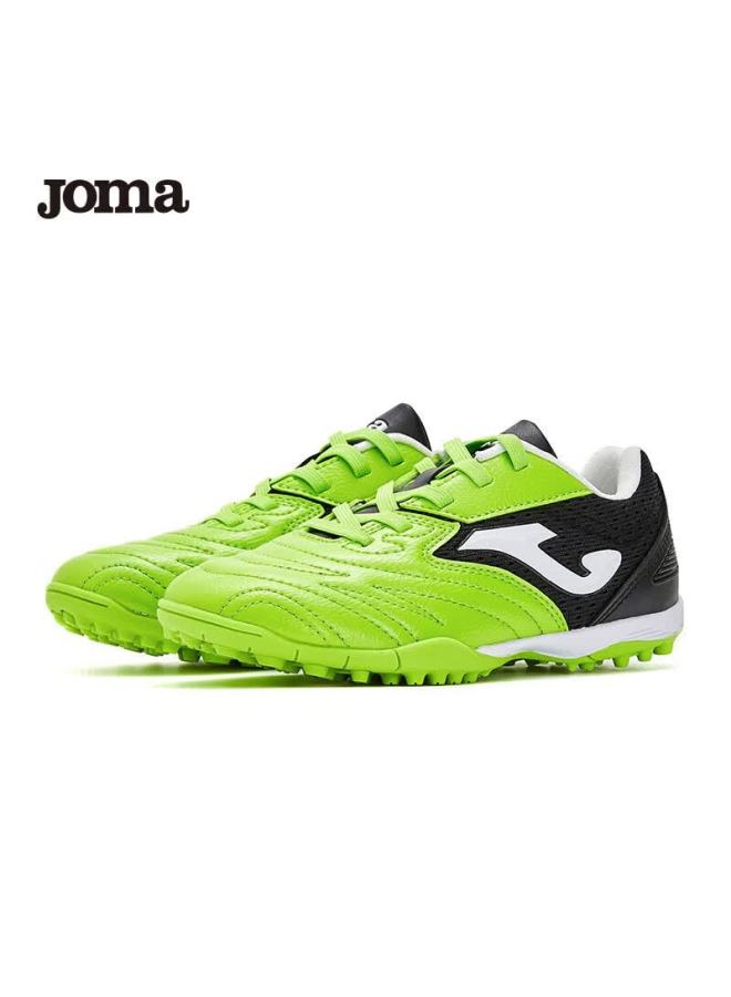Joma أحذية كرة القدم للأطفال من جومّا، أحذية تدريب رياضية للمدارس الابتدائية، مع مسامير عشب، باللون الأخضر/ الأسود، مقاس 36 - Image 2