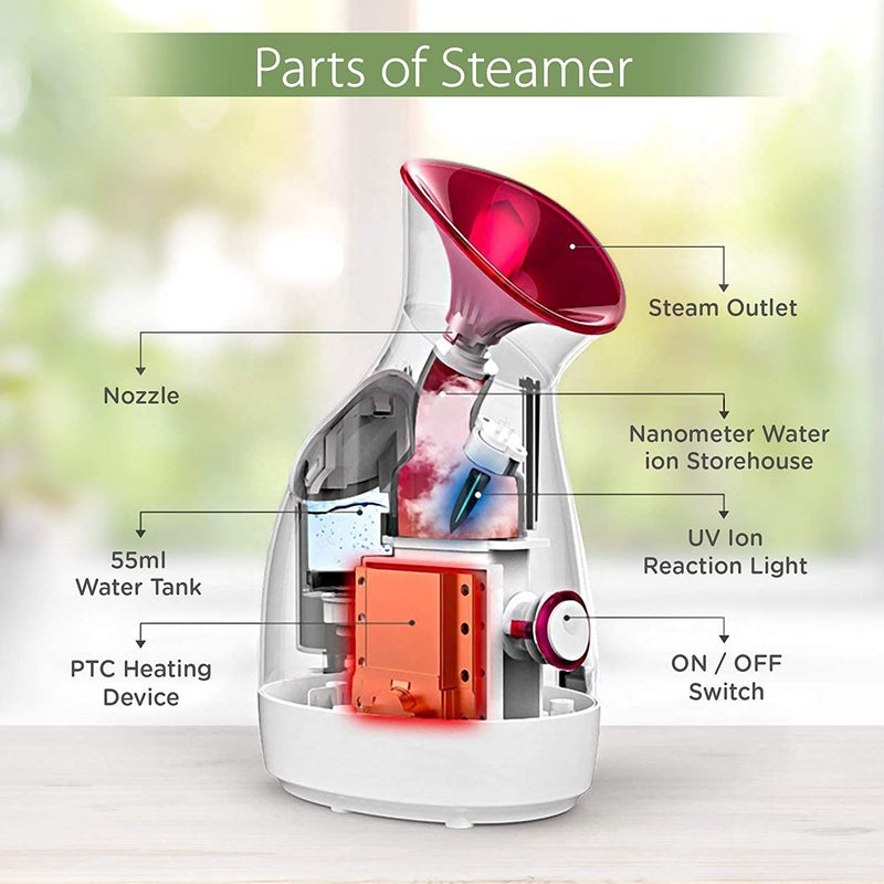 LIPSA ENTERPRISE Lipsa Enterprise NanoCure Medical Facial Steamer Inhaler Vaporizer for Face Nose Cold Cough Sinus with NanoIonic Technology Steam breath machine for Adults  - Image 4