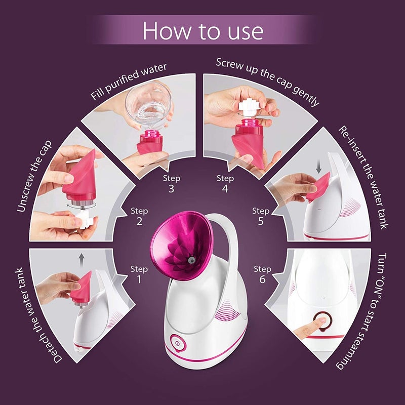 LIPSA ENTERPRISE Lipsa Enterprise NanoCure Medical Facial Steamer Inhaler Vaporizer for Face Nose Cold Cough Sinus with NanoIonic Technology Steam breath machine for Adults  - Image 5