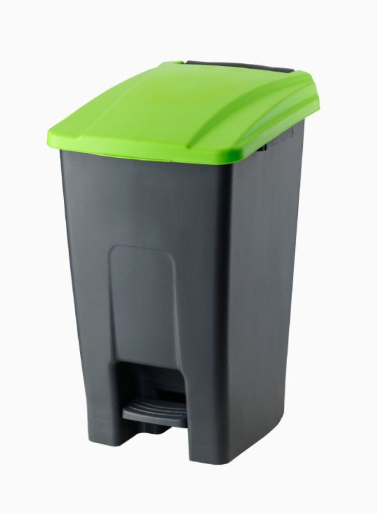 PLANET Planet garbage container trash basket with foot pedal & handel hard plastic material used in schools hospital universities malls green(50 Liter)  - Image 1