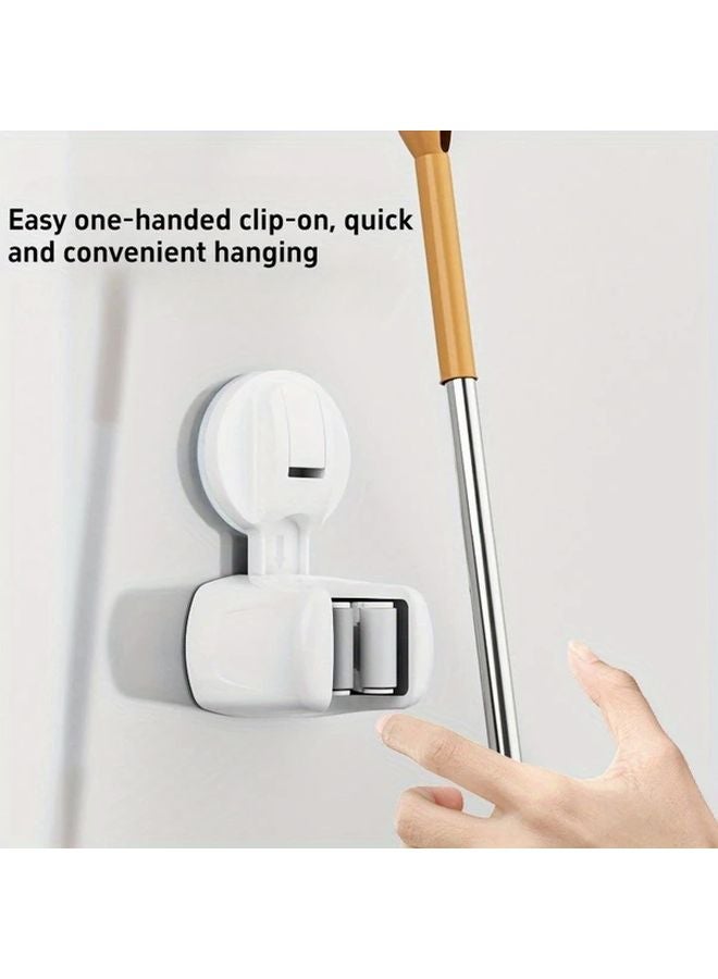 حامل ممسحة الشفط الأبيض بدون حفر حامل حائط لتخزين الحمام والمطبخ - Image 5