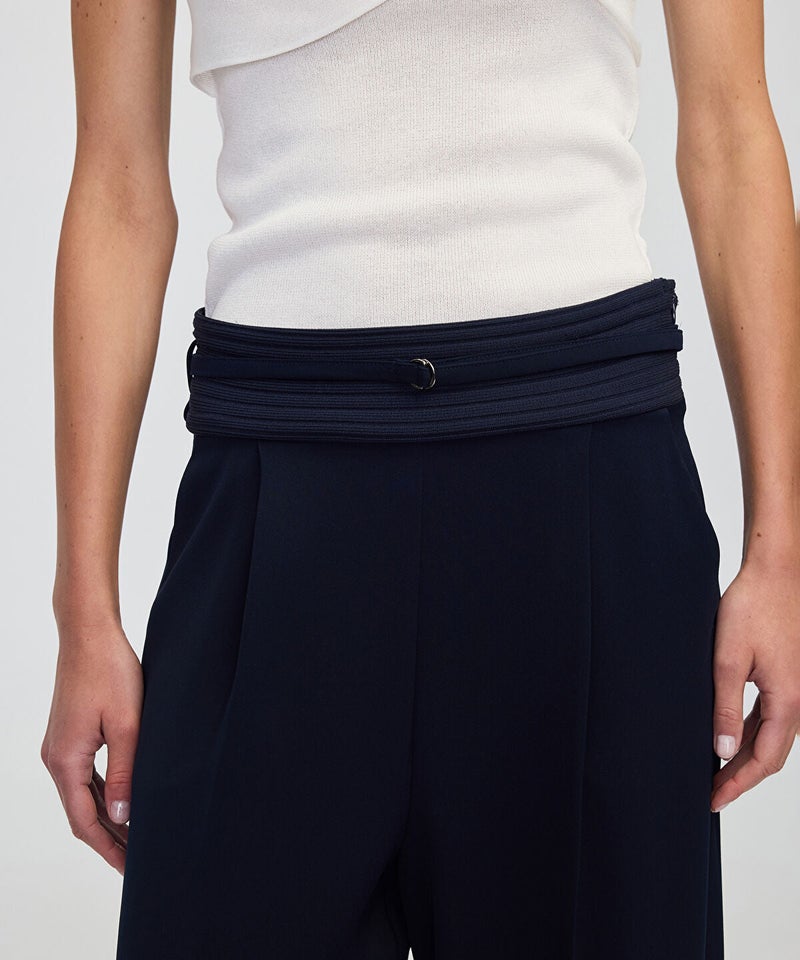 Ipekyol Mixed Wide-Leg Trousers with Belt - Image 3