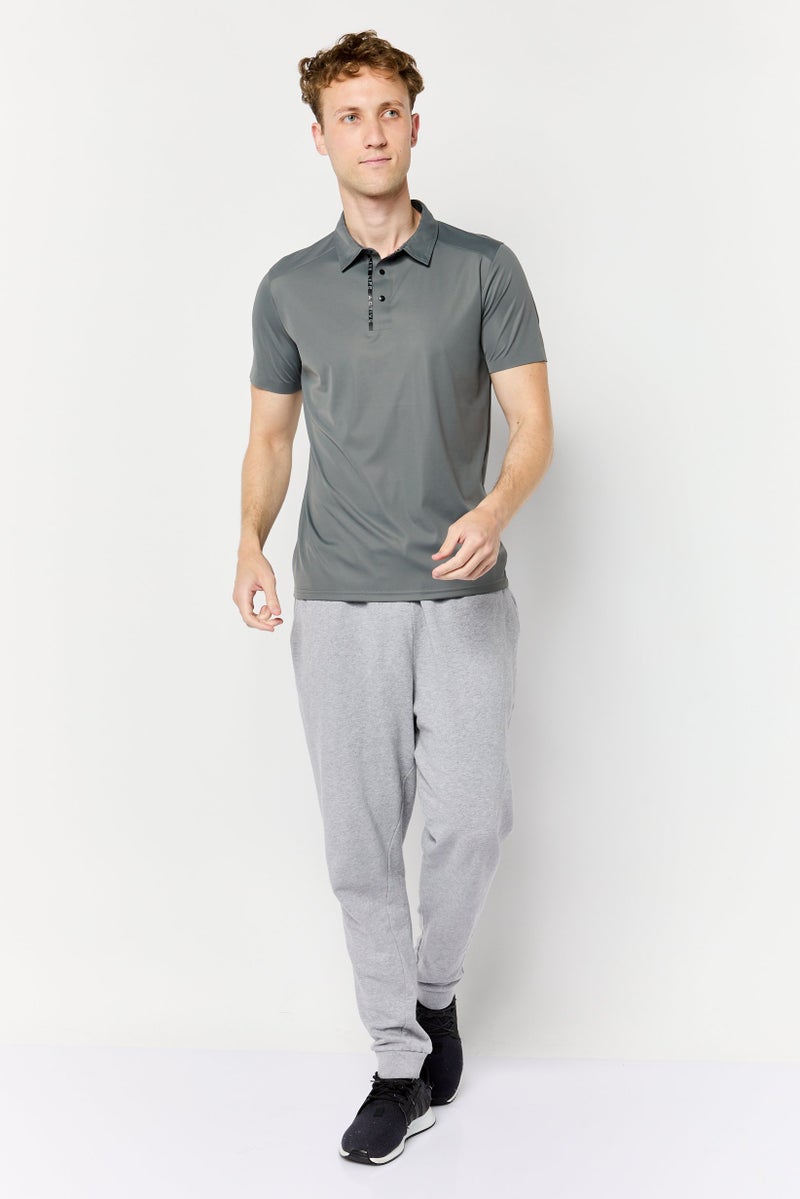 RBX Men Sportswear Fit Short Sleeve Outdoor Polo Shirt, Dark Grey - Image 2