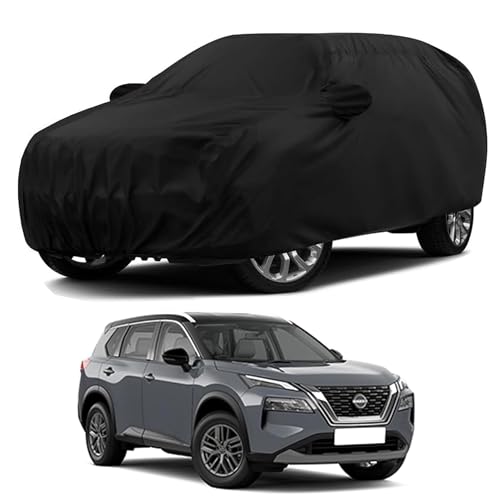 Sulfar 100% Water Resistant Car Body Cover Compatible with Mirror for Nissan XTrail (Triple Stitched, Full Bottom Elastic, Black) - Image 1