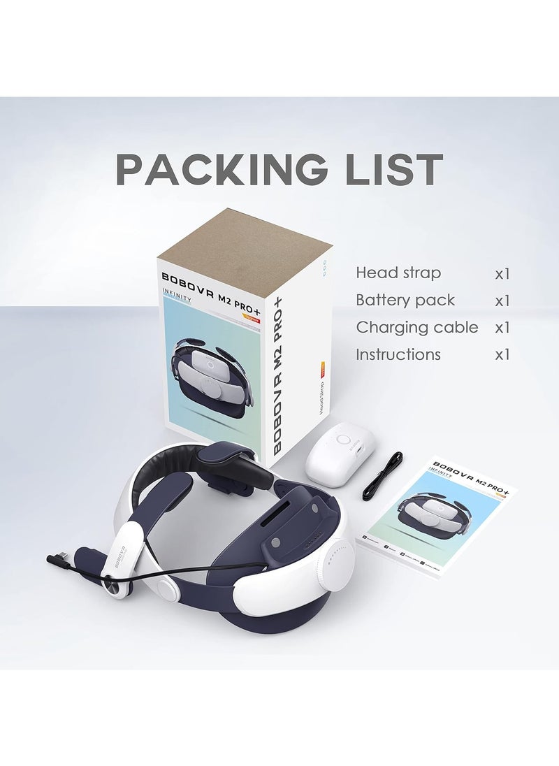 BOBOVR M2 Pro Battery Pack Head Strap for Oculus Quest 2,Magnetic Connection and Lightweight Design