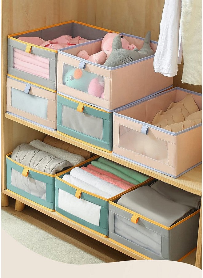 HOUSE OF QUIRK House of Quirk Durable And Versatile Closet Organizers And Storage Baskets, Rectangle Clothing Storage Boxes, Fabric Storage Containers For Pants, Shirt, Sweaters, Bra Panty, Socks (Pink,Pack Of 3)  - Image 4