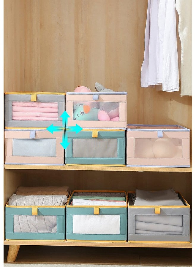 HOUSE OF QUIRK House of Quirk Durable And Versatile Closet Organizers And Storage Baskets, Rectangle Clothing Storage Boxes, Fabric Storage Containers For Pants, Shirt, Sweaters, Bra Panty, Socks (Pink,Pack Of 3)  - Image 3