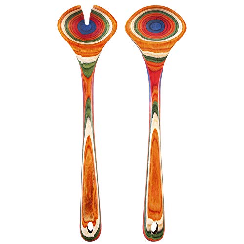 Totally Bamboo Baltique Marrakesh Collection Wooden Salad Serving Utensils Set, 11-3/4" Long - Image 1