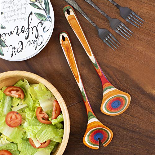 Totally Bamboo Baltique Marrakesh Collection Wooden Salad Serving Utensils Set, 11-3/4" Long - Image 4