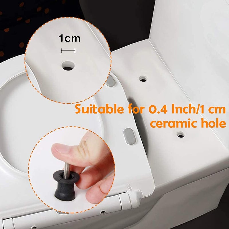 VALLVATER 6 Pack Toilet Seat Hinges Screws Top Mount Nuts Screws Toilet Seat Fixings Expanding Rubber Toilet Seat Bolts Kit Compatible with Kohler Extra Small Hole - Image 4