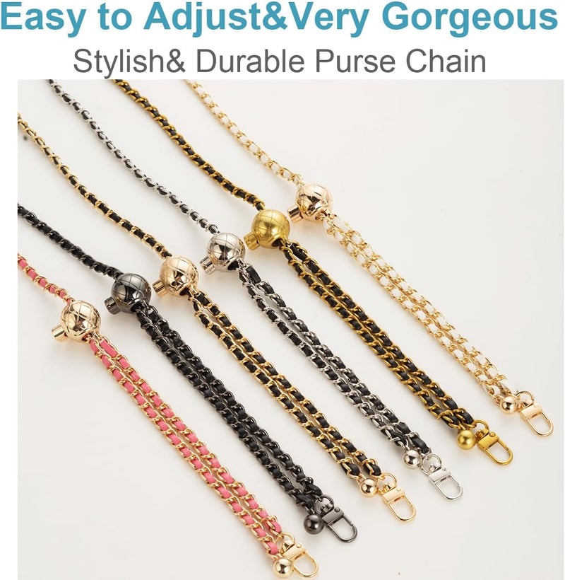 UTreers Purse Chain Strap Crossbody Bag Chains Strap Handbag Chain Replacement Leather Chain Straps 47.2" - Image 3