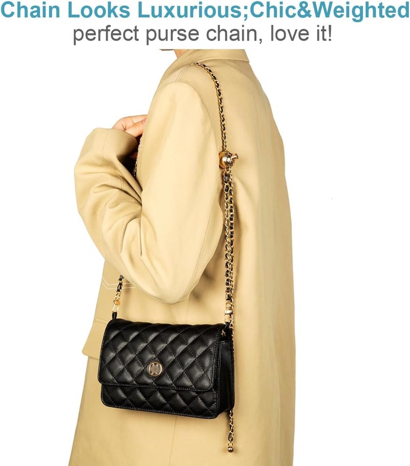 UTreers Purse Chain Strap Crossbody Bag Chains Strap Handbag Chain Replacement Leather Chain Straps 47.2" - Image 4