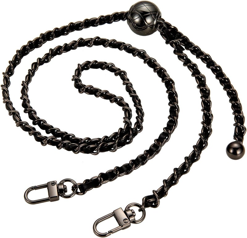 UTreers Purse Chain Strap Crossbody Bag Chains Strap Handbag Chain Replacement Leather Chain Straps 47.2" - Image 1