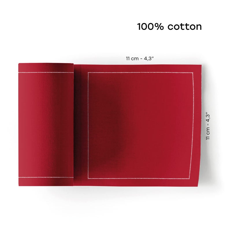 MY DRAP Cotton Cocktail Napkin - 4.3 x 4.3 in - 50 units per roll - Lipstick Red - Image 4